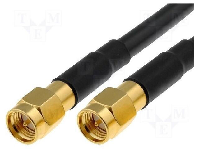 Cable; 50Ω; 1m; SMA plug,both sides; black