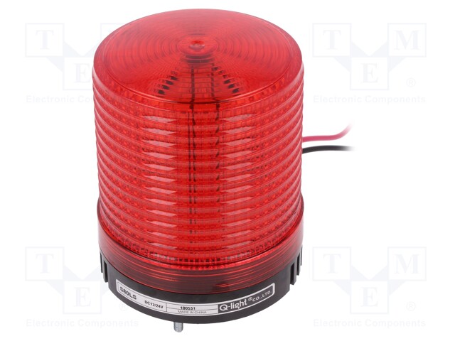 Signaller: lighting; flashing light; red; Series: S80LS; 10÷30VDC