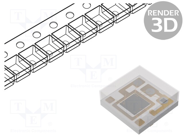 LED; SMD; 0707; RGB; 1.8x1.8x0.65mm; 120°; 5V; 5mA; Lens: transparent