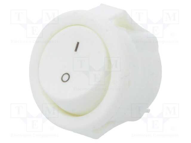 ROCKER; SPST; Pos: 2; OFF-ON; 3A/250VAC; white; none; 20mΩ