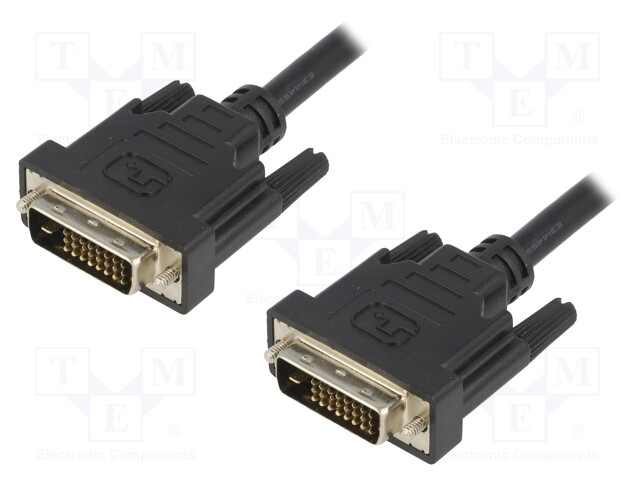 Cable; dual link; DVI-D (24+1) plug,both sides; 0.5m; black