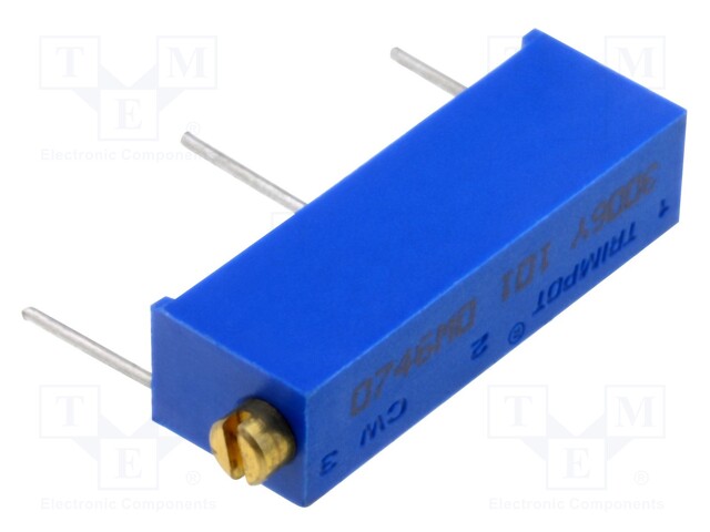 Potentiometer: mounting; multiturn; 100Ω; 750mW; ±10%; linear