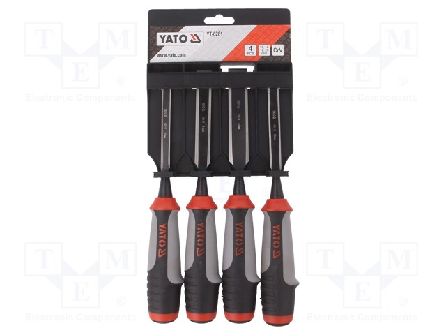 Chisels; 4pcs; for wood; Tip width: 10mm,12mm,16mm,20mm