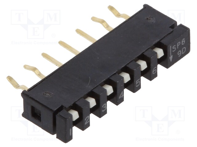 Switch: DIP-SWITCH; Poles number: 6; OFF-ON; 0.01A/5VDC; Pos: 2