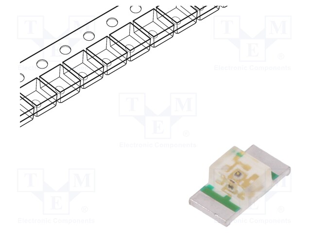 LED; SMD; 1206; orange; 120÷250mcd; 3.2x1.6x1.05mm; 140°; 2.1÷2.5V