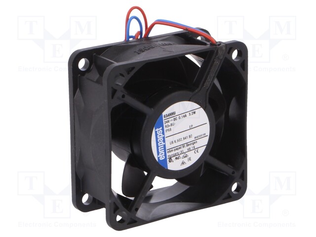 Fan: DC; axial; 60x60x25mm; 58m3/h; 44dBA; ball bearing; 8500rpm