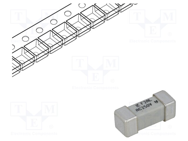 Fuse: fuse; quick blow; 2A; 250VAC; SMD; ceramic; 464