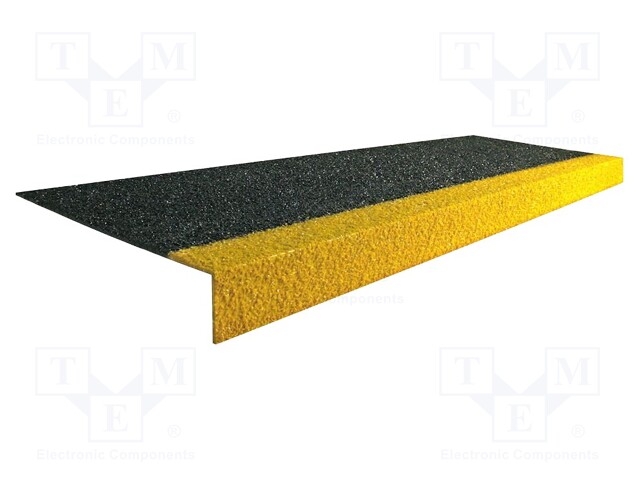 Stair tread; Width: 345mm; L: 1m; Mat: GRP; H: 55mm; antislip; Thk: 5mm