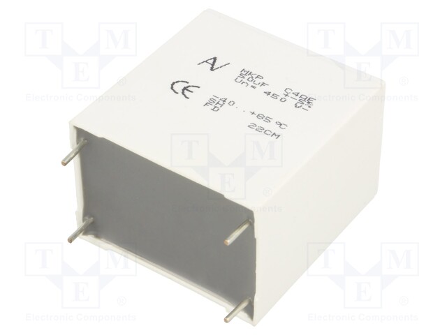 Capacitor: polypropylene; DC-Link; 50uF; ESR: 2.5mΩ; C4AE; THT; ±5%