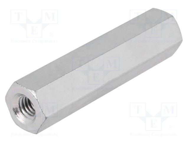 Screwed spacer sleeve; Int.thread: M4; 60mm; hexagonal; steel