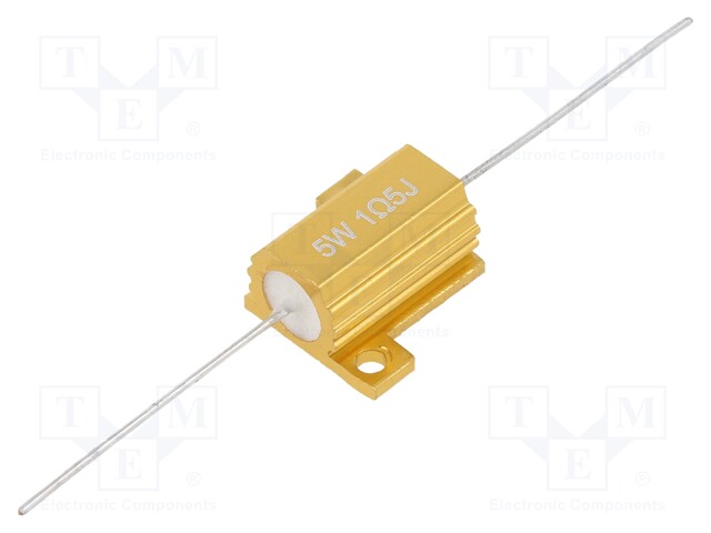 Resistor: wire-wound; with heatsink; 1.5Ω; 5W; ±5%; 50ppm/°C; axial