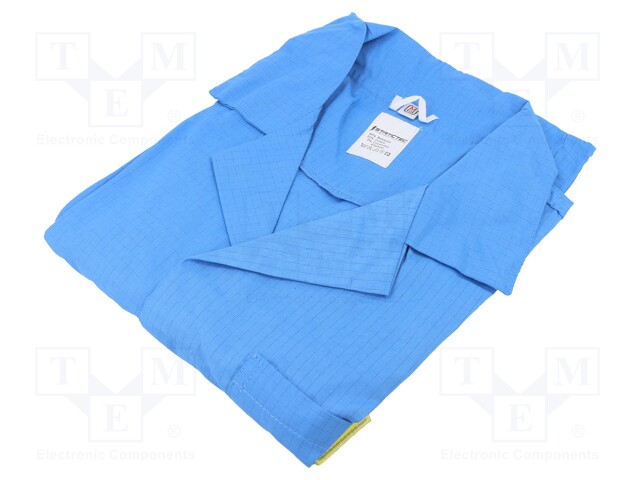 Coat; ESD; XXL (unisex); Mat: cotton,polyester,carbon fiber; blue