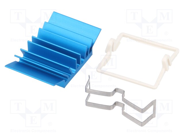 Heatsink: extruded; grilled; blue; L: 21mm; W: 21mm; H: 7.5mm