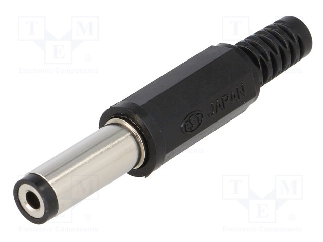 Plug; DC supply; female; 5,5/2,1mm; with strain relief; for cable