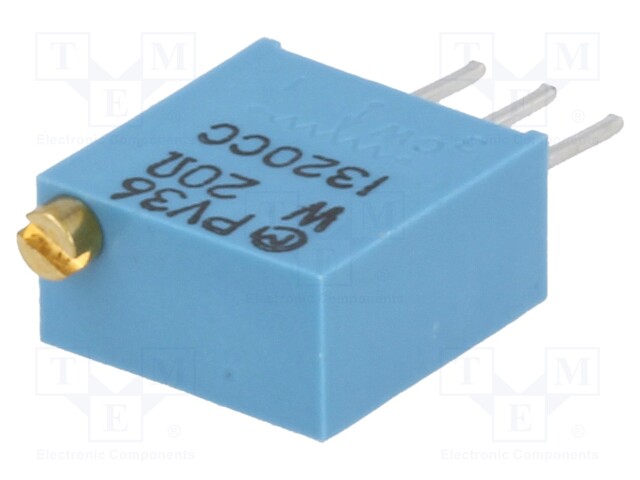 Potentiometer: mounting; vertical; 20Ω; 500mW; THT; ±10%; linear