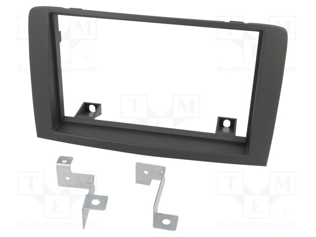 Radio mounting frame; Fiat,Lancia; 2 DIN; grey