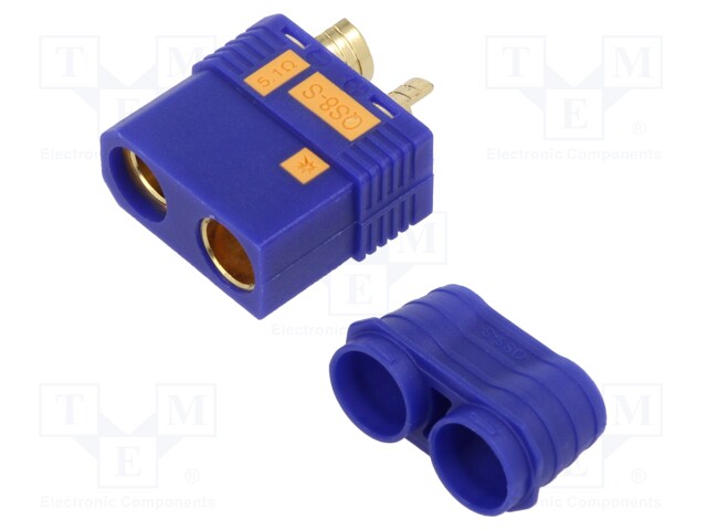 Plug; DC supply; QS; female; PIN: 2; for cable; soldering; blue; 110A