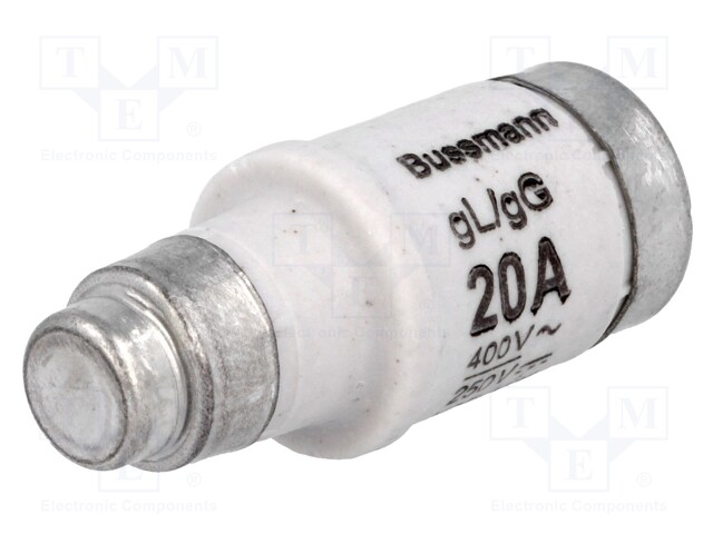 Fuse: fuse; 20A; 400VAC; 250VDC; ceramic,industrial; D02