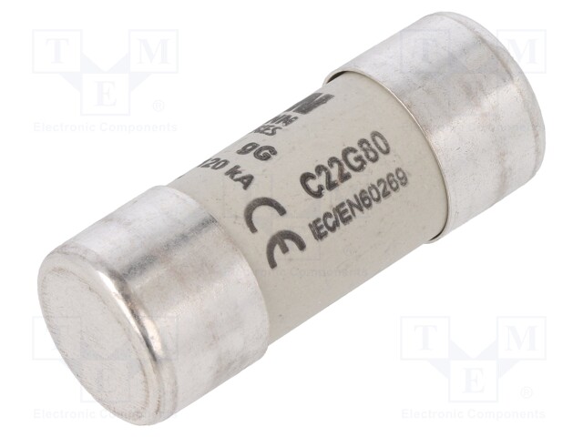 Fuse: fuse; gG; 80A; 500VAC; ceramic,cylindrical,industrial