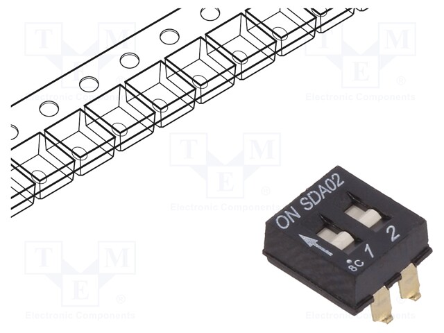 Switch: DIP-SWITCH; Poles number: 2; OFF-ON; 0.025A/24VDC; Pos: 2