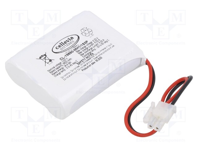 Re-battery: Li-Ion; 18650,MR18650; 3.63V; 9600mAh; cables; Imax: 6A