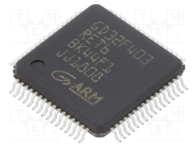 ARM microcontroller; SRAM: 96kB; Flash: 512kB; LQFP64; 3.3VDC