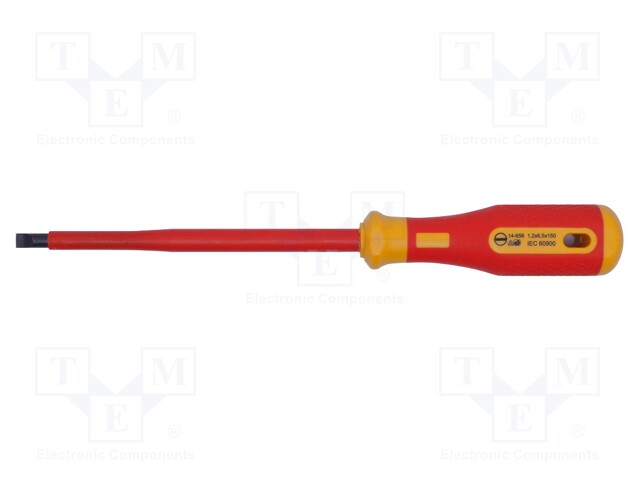 Screwdriver; insulated; slot; SL 6,5mm; Blade length: 150mm