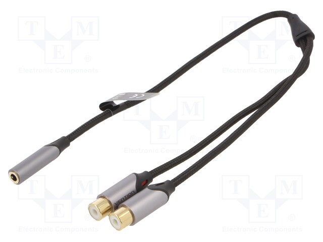 Cable; Jack 3.5mm socket,RCA socket x2; 0.3m