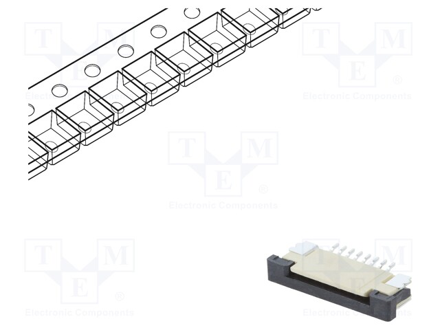 Connector: FFC (FPC); horizontal; PIN: 8; ZIF; SMT; tinned; 30mΩ