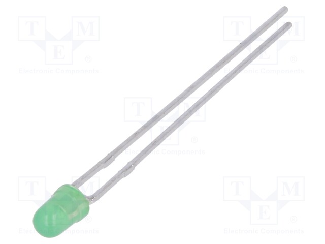 LED; 2mm; green; 80÷250mcd; 50°; Front: convex; No.of term: 2