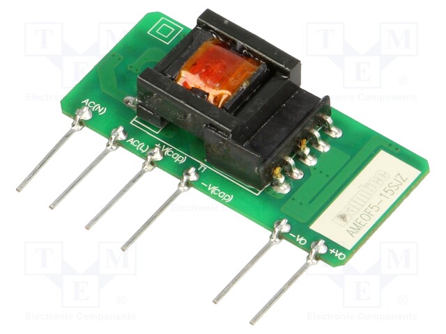 Converter: AC/DC; 5W; Uout: 15VDC; Iout: 340mA; 77%; Mounting: PCB