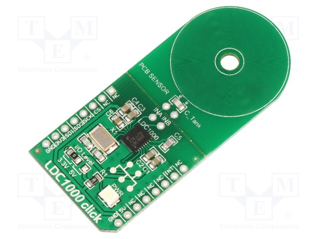 Click board; magnetic field sensor; SPI; LDC1000; 3.3/5VDC