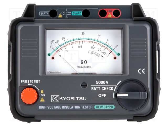 Meter: insulation resistance; analogue; 5/200GΩ; 5kV