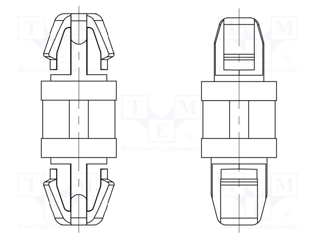 PCB distance; polyamide 66; L: 10mm; latch/latch; Colour: natural