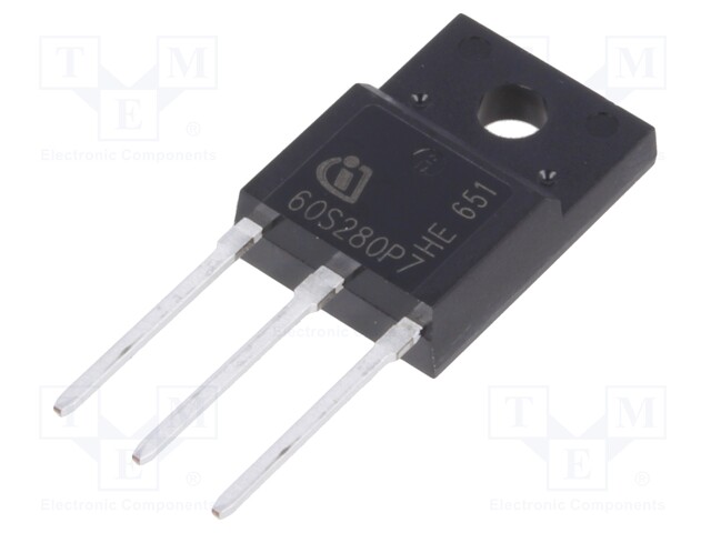 Transistor: N-MOSFET; unipolar; 600V; 8A; 24W; TO220FP-W