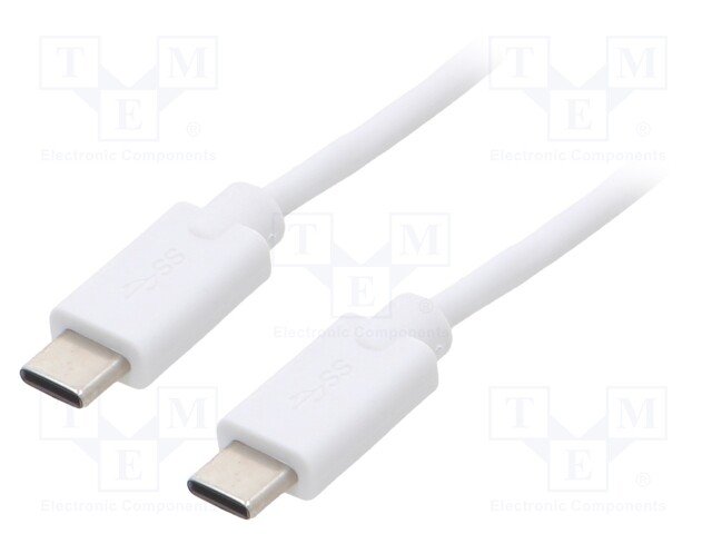 Cable; USB 2.0; USB C plug,both sides; 2m; Colour: white