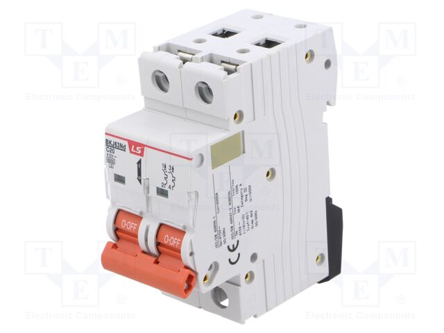 Circuit breaker; 230/400VAC; Inom: 20A; Poles: 2; Charact: C; 6kA