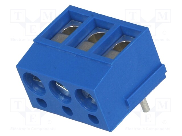 PCB terminal block; straight; 5mm; ways: 3; on PCBs; 2.5mm2; tinned