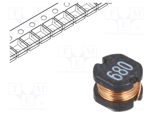 Inductor: wire; SMD; 68uH; 1117mΩ; -40÷125°C; ±20%; 370mA