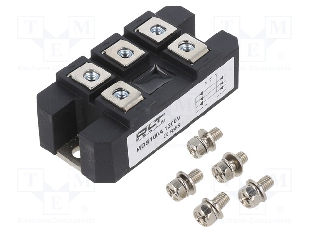 Three-phase bridge rectifier; Urmax: 1.2kV; If: 100A; Ifsm: 1.2kA