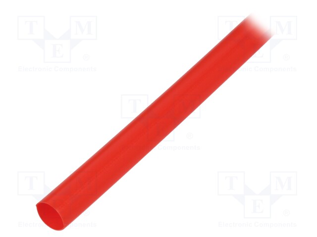 Heat shrink sleeve; glueless; 4: 1; 8mm; L: 1m; red; polyolefine