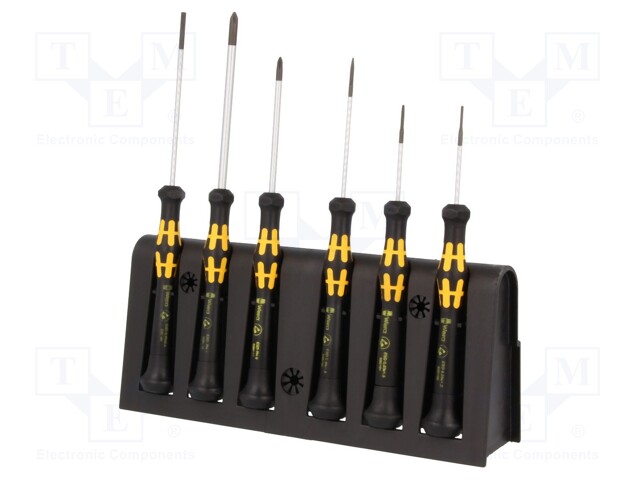 Screwdrivers; Pcs: 6; precision,ESD; Equipment: stand