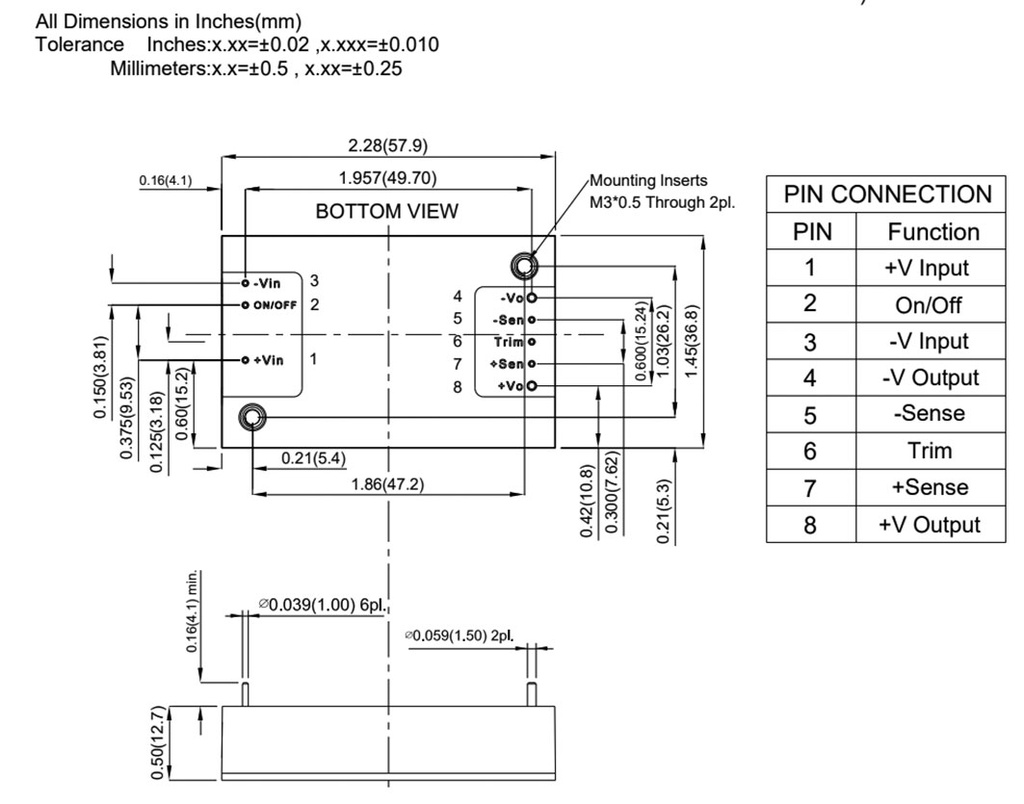 Converter: DC/DC; 150W; Uin: 9÷36V; 28VDC; Iout: 5.4A; 68g; 300kHz