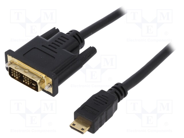 Cable; DVI-D (18+1) plug,HDMI mini plug; 2m; black