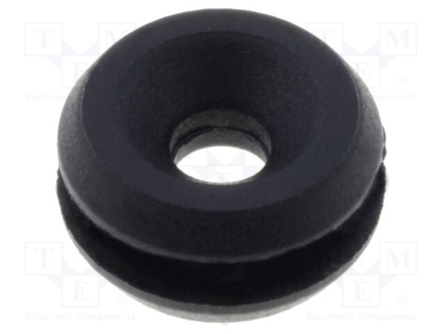 Grommet; Ømount.hole: 5.8mm; Øhole: 2.33mm; rubber; black