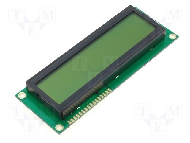 Display: LCD; alphanumeric; STN Positive; 16x2; 122x44x9.5mm; LED