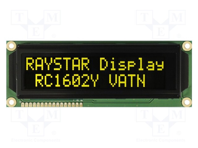 Display: LCD; alphanumeric; VA Negative; 16x2; 122x44x13.6mm; LED