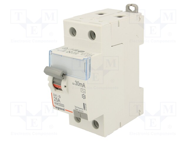 RCD breaker; Inom: 25A; Ires: 30mA; Max surge current: 250A; 400V