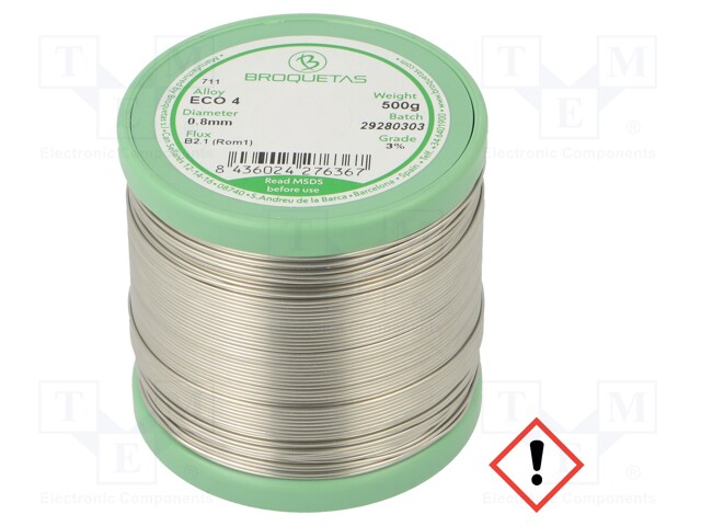 Soldering wire; Sn96,5Ag3Cu0,5; 0.8mm; 0.5kg; lead free