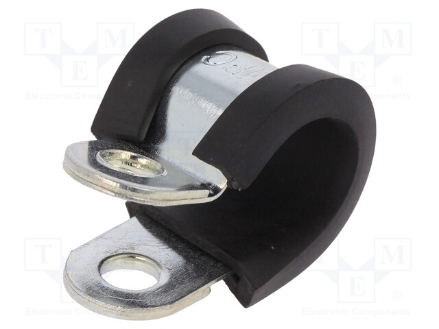 Fixing clamp; ØBundle : 11mm; W: 12mm; steel; Cover material: EPDM